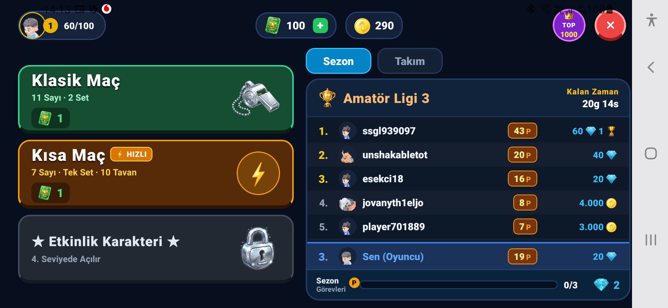 Oyna ve Menü Seçenekleri